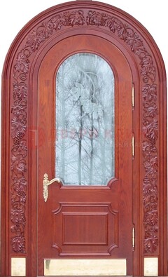 Толстая металлическая арочная дверь со стеклом ДА-20 в Домодедово