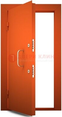 Оранжевая стальная бронированная дверь с нитроэмалью ДБ-2 в Сергиевом Посаде