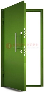 Зеленая металлическая бронированная дверь ДБ-8 в Сергиевом Посаде