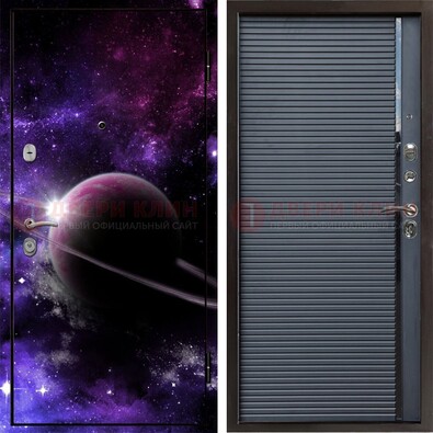 Черная металлическая дверь с фотопечатью ДФ-20 в Сергиевом Посаде