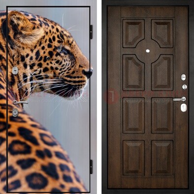 Металлическая дверь с фотопечатью леопарда ДФ-26 в Сергиевом Посаде