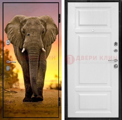 Металлическая дверь с фотопечатью слона ДФ-30 в Сергиевом Посаде