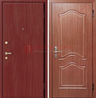 Красная металлическая дверь с ламинатом МДФ внутри ДЛ-8 в Сергиевом Посаде