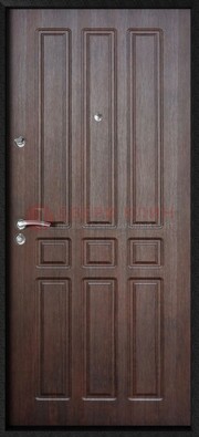 Темная железная дверь с МДФ ДМ-141 в панельный дом в Сергиевом Посаде