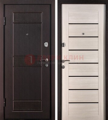 Темная стальная дверь с МДФ ДМ-147 для улицы в Сергиевом Посаде