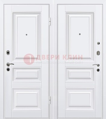 Белая металлическая дверь с МДФ ДМ-179 в Сергиевом Посаде
