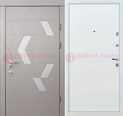 Светлая металлическая дверь с терморазрывом и МДФ панелью ДМ-190 в Сергиевом Посаде