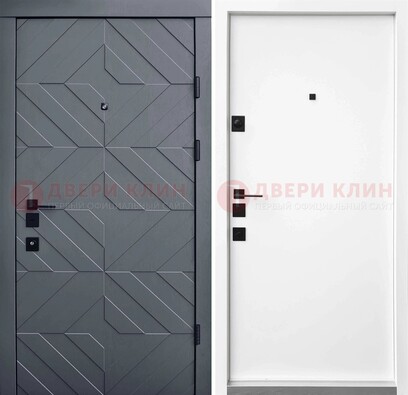 Темная уличная дверь с филенчатой МДФ внутри ДМ-205 в Сергиевом Посаде