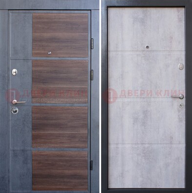 Темная железная филенчатая дверь с терморазрывом и МДФ ДМ-211 в Сергиевом Посаде