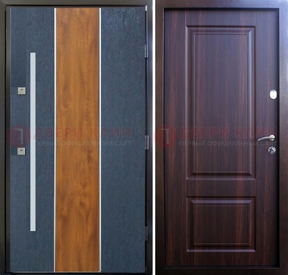 Современная входная дверь и с коричневой МДФ внутри ДМ-236 в Сергиевом Посаде