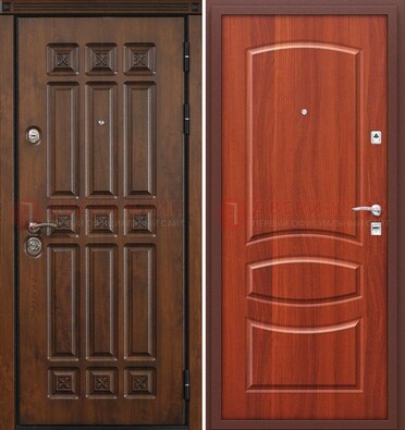 Темная металлическая дверь с МДФ и узором ДМ-364 в Сергиевом Посаде