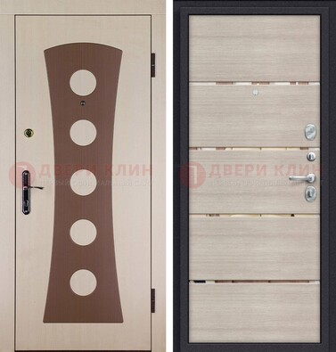 Светлая металлическая дверь с МДФ в квартиру ДМ-365 в Сергиевом Посаде