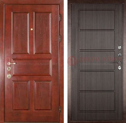 Красная металлическая дверь с МДФ в квартиру ДМ-387 в Сергиевом Посаде