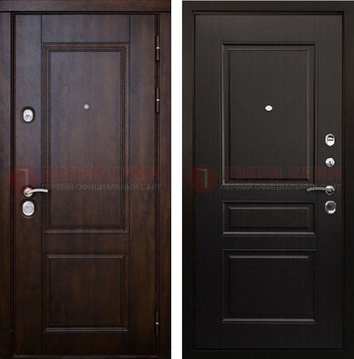 Классическая железная дверь с темными МДФ панелями ДМ-390 в Сергиевом Посаде