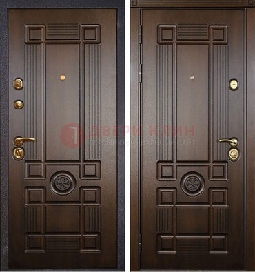 Квартирная коричневая железная дверь с МДФ ДМ-45 в Сергиевом Посаде