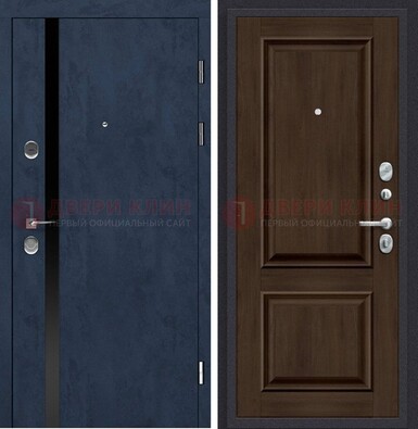 Синяя входная дверь МДФ с обеих сторон ДМ-473 в Сергиевом Посаде
