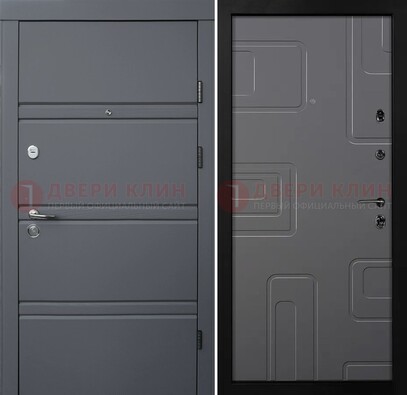 Серая металлическая дверь с МДФ в квартиру ДМ-485 в Сергиевом Посаде
