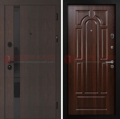 Темная входная дверь с МДФ панелями в квартиру ДМ-499 в Сергиевом Посаде