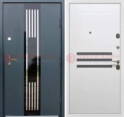 Темная квартирная дверь с разными МДФ ДМ-504 в Сергиевом Посаде