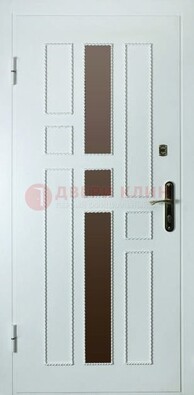 Белая стальная дверь с МДФ и декоративными вставками ДМ-62 в Сергиевом Посаде
