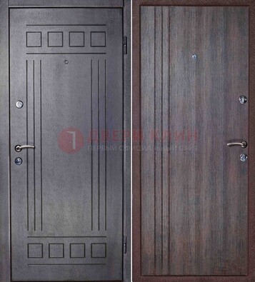 Темная стальная дверь с МДФ с рисунком ДМ-83 в Ступино