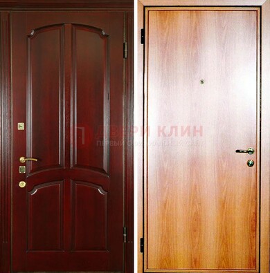 Темная железная дверь с массивом дуба ДМД-13 в Сергиевом Посаде