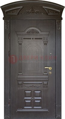 Темная уличная дверь с массивом дуба с узором ДМД-58 в Сергиевом Посаде