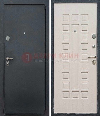 Черная металлическая дверь с порошковым покрытием ДП-101 в Голицино