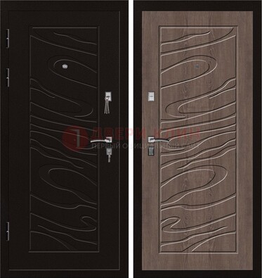 Темная железная дверь с порошковым окрасом ДП-127 в Сергиевом Посаде