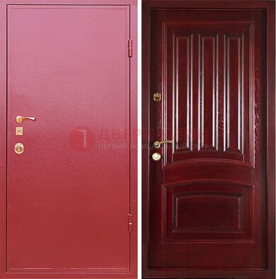 Красная металлическая дверь с порошковым напылением ДП-165 в Сергиевом Посаде