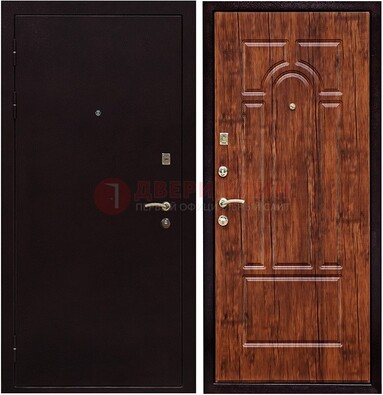 Темная железная дверь с порошковым покрытием ДП-194 в Голицино