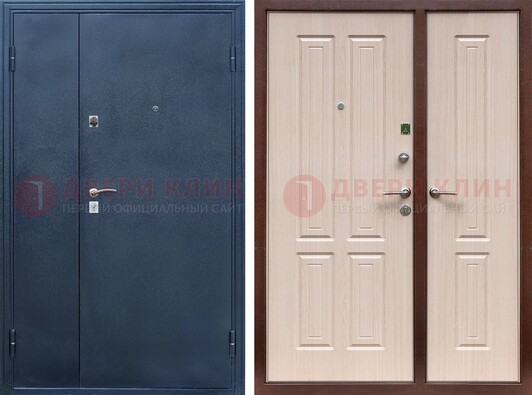 Стальная серая дверь с порошковым напылением с МДФ ДП-239 в Сергиевом Посаде