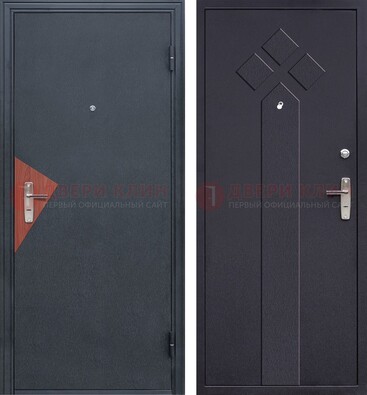 Черная входная дверь с порошковым напылением и узором внутри ДП-241 в Сергиевом Посаде