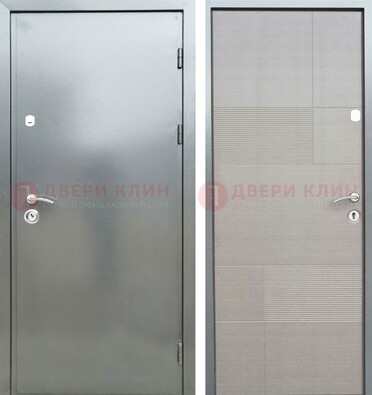 Металлическая серая дверь с порошковым покрытием и серым МДФ внутри ДП-250 в Сергиевом Посаде