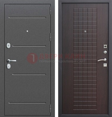 Металлическая дверь с порошковым покрытием и МДФ Махагон ДП-254 в Перми