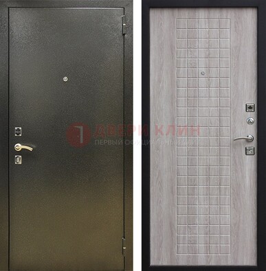 Железная темная дверь с порошковым покрытием и филенчатой МДФ ДП-297 в Сергиевом Посаде