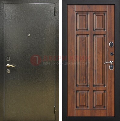 Металлическая входная темная дверь с порошковым напылением и МДФ ДП-299 в Сергиевом Посаде