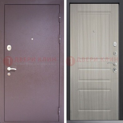 Темная стальная дверь с порошковым окрасом и МДФ ДП-310 в Сергиевом Посаде