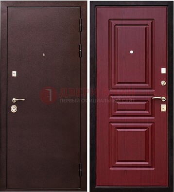 Бордовая входная дверь с порошковым окрасом ДП-36 в Сергиевом Посаде