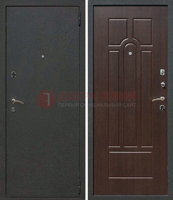 Черная металлическая дверь с порошковым окрасом ДП-47 в Сергиевом Посаде