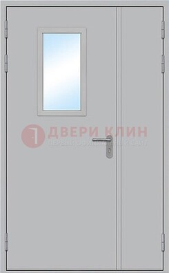 Белая входная противопожарная дверь со стеклянной вставкой ДПП-10 в Сергиевом Посаде
