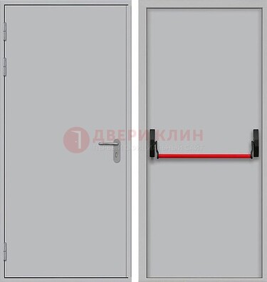 Белая металлическая противопожарная дверь с длинной ручкой ДПП-14 в Сергиевом Посаде