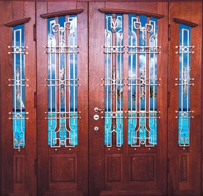 Парадная дверь со вставками из стекла ДПР-55 с шумоизоляцией в Сергиевом Посаде