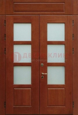 Металлическая парадная дверь со стеклом ДПР-69 для загородного дома в Сергиевом Посаде