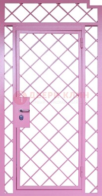 Розовая металлическая решетчатая дверь ДР-15 в Сергиевом Посаде