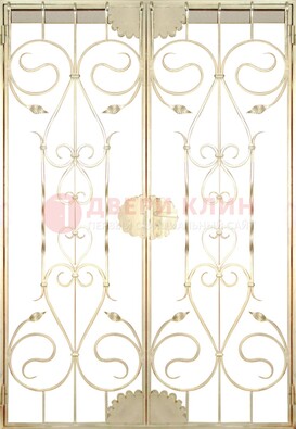 Золотая железная решетчатая дверь ДР-1 в Сергиевом Посаде
