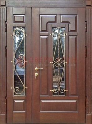 Стальная распашная дверь Винорит стекло и ковка ДСК-274 в Сергиевом Посаде