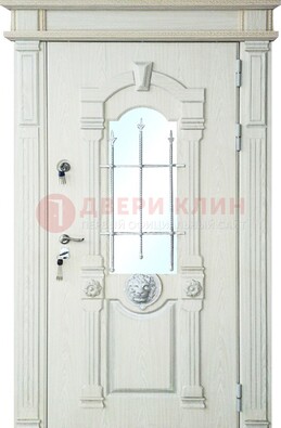 Герметичная входная дверь со стеклом и ковкой с украшением ДСК-64 в Сергиевом Посаде
