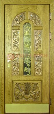Металлическая дверь со стеклом и ковкой ДСК-90 в гостиницу в Сергиевом Посаде