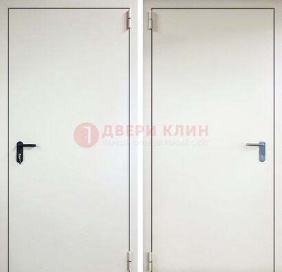 Белая железная техническая дверь ДТ-16 в Сергиевом Посаде